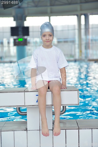 Image of children group  at swimming pool