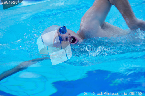 Image of children group  at swimming pool
