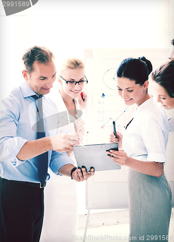 Image of business team having discussion in office