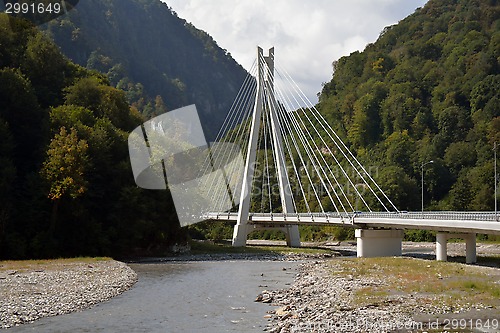 Image of A long mountain bridge