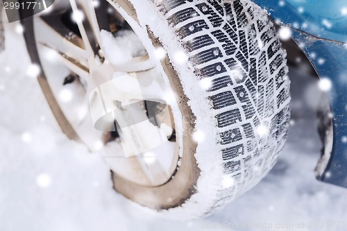 Image of closeup of car wheel