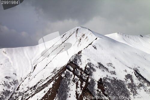 Image of Winter mountains and gray sky