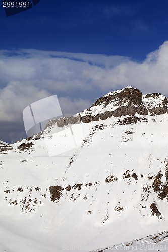 Image of Snowy rocks in nice sun day