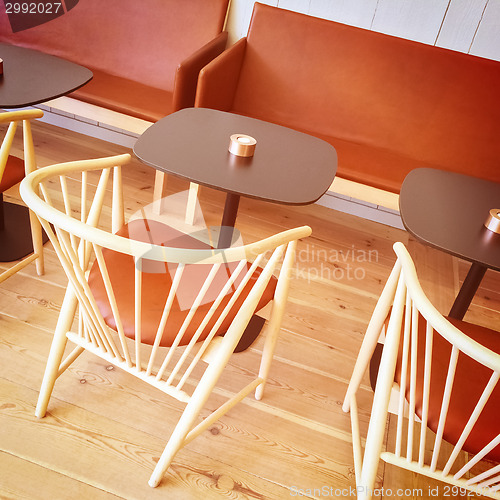 Image of Detail of a stylish cafe interior