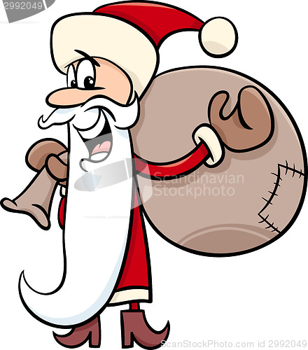 Image of santa with sack cartoon illustration