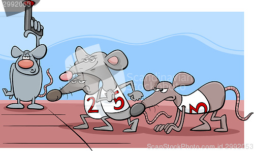 Image of rat race cartoon illustration