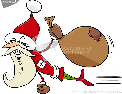 Image of superhero santa cartoon illustration