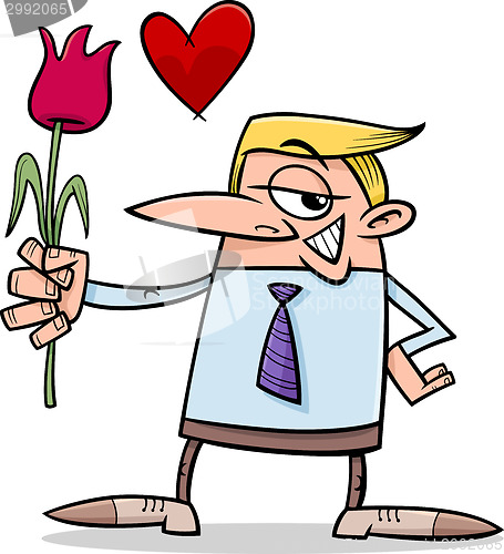 Image of man in love cartoon illustration