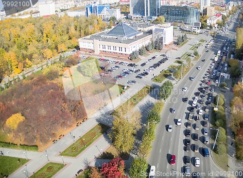 Image of Aerial view on Melnikayte street in Tyumen. Russia