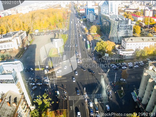 Image of City streets intersection in Tyumen. Russia