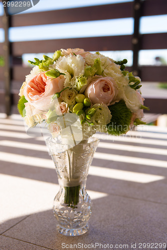 Image of wedding bouquet, flowers, roses, beautiful bouquet