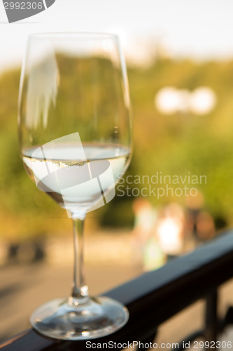 Image of glass of white wine in an isolated background.