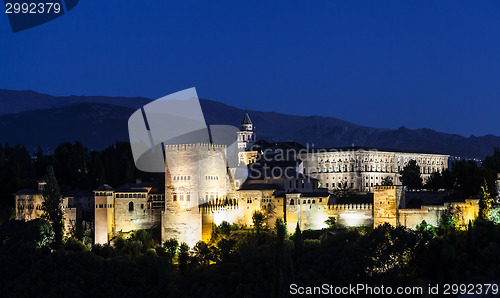 Image of Alhambra by night