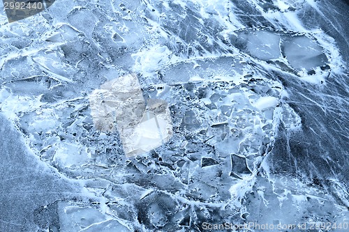 Image of Texture of river ice photographed