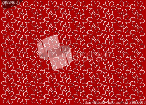 Image of Texture . Flowers on a red background.