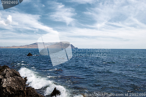 Image of Black sea in Sudak city