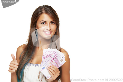 Image of Woman with euro money