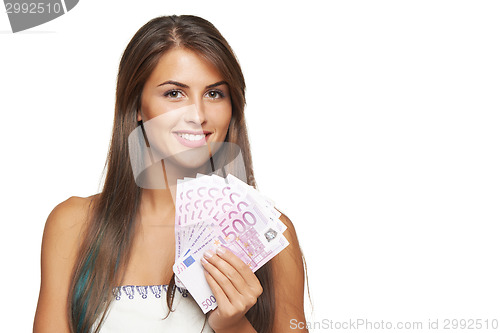 Image of Woman with euro money
