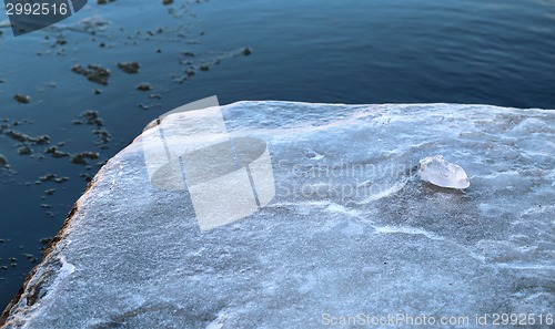 Image of Texture of river ice photographed