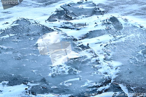 Image of Texture of river ice photographed