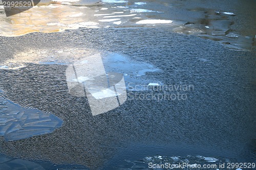 Image of Texture of river ice photographed