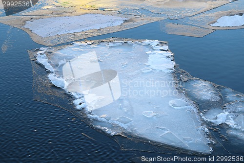 Image of Texture of river ice photographed