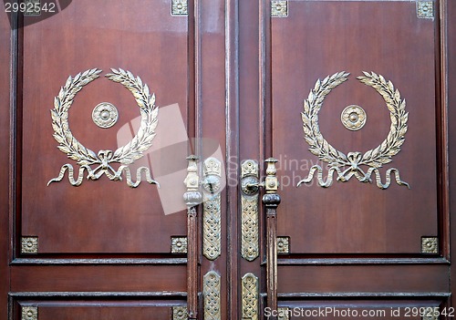 Image of Old door on a building in Moscow