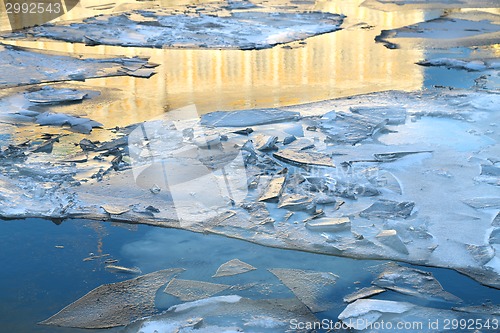 Image of Texture of river ice photographed