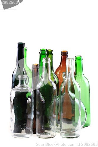 Image of empty glass bottles isolated 