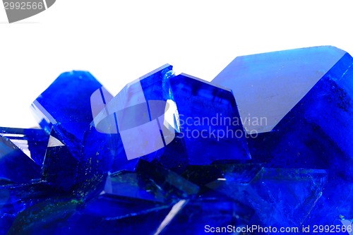 Image of blue vitriol mineral isolated 