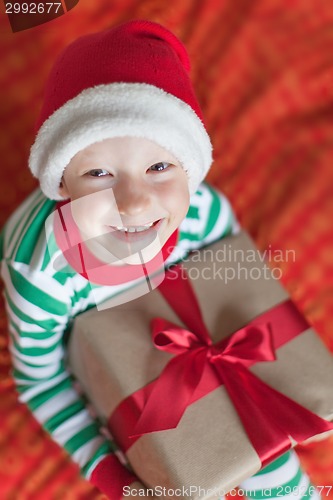 Image of kid at christmas