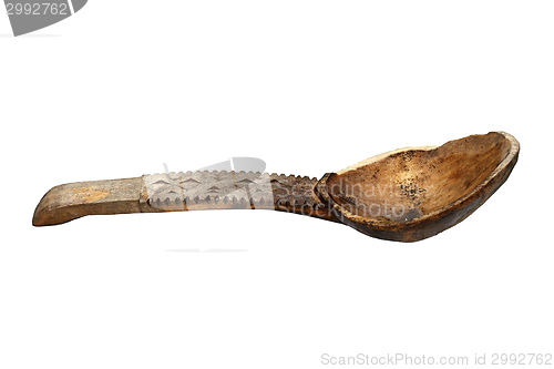 Image of isolated old wooden spoon