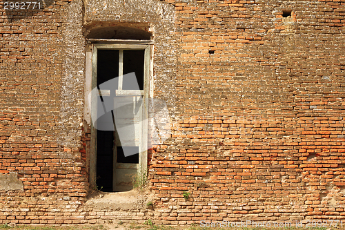 Image of door on abandoned castle