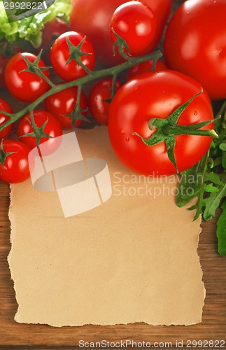 Image of vegetables on a wooden background 