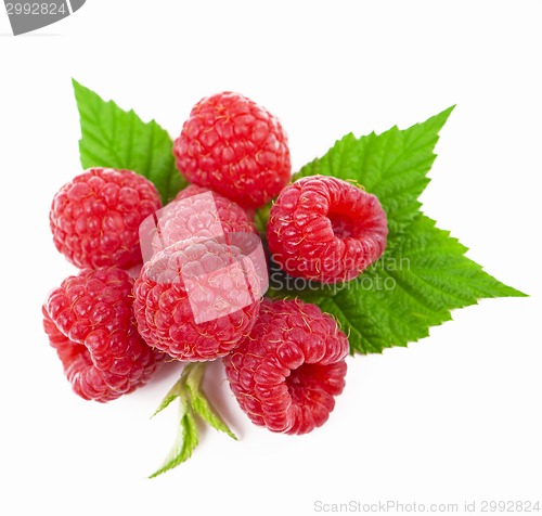 Image of macro of red raspberry