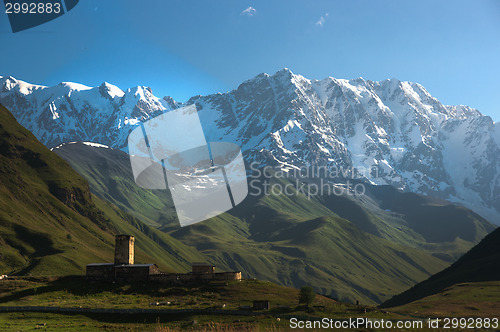 Image of Ushguli monastery in Georgia