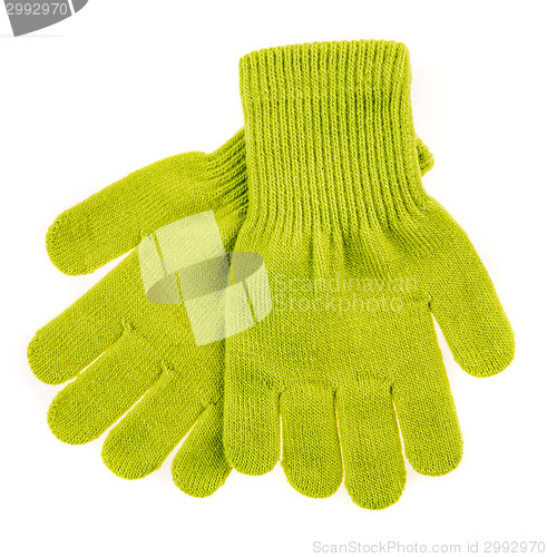 Image of knitted woolen baby gloves