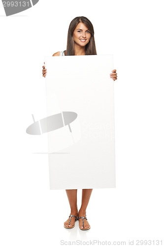 Image of Woman showing blank copy space