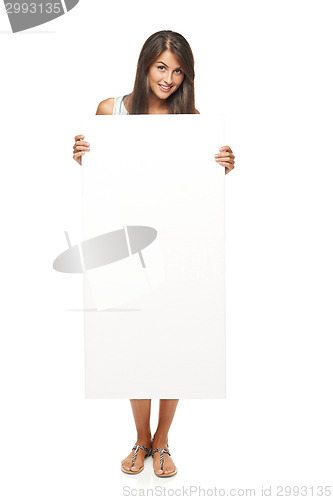 Image of Woman showing blank copy space