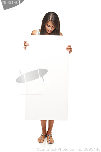 Image of Woman showing blank copy space