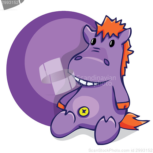 Image of illustration. Soft fun toy smiling hippo