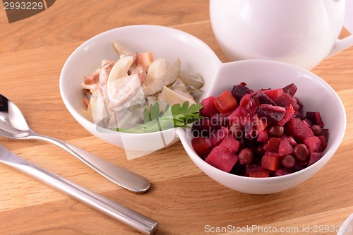 Image of Beets, Carrots, Turnips, Pickles and Onion Salad Known as Vinaigrette