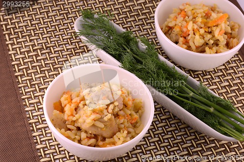 Image of Chinese cuisine - fried rice with meat