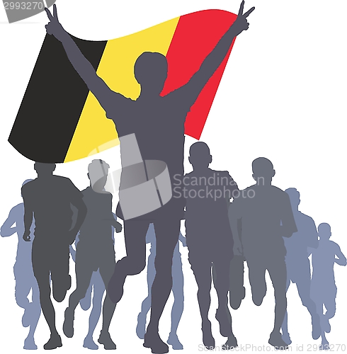 Image of Winner with the Belgium flag