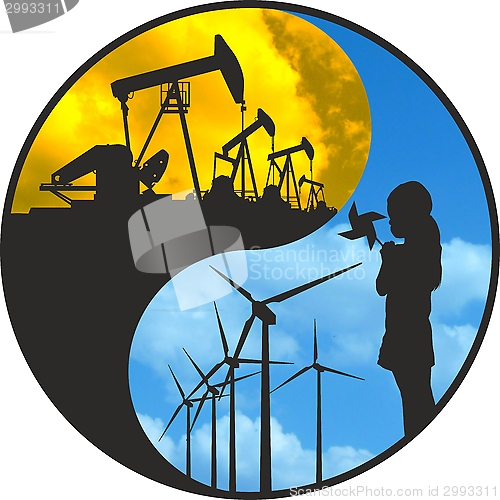 Image of Classic fossil energy-green energy