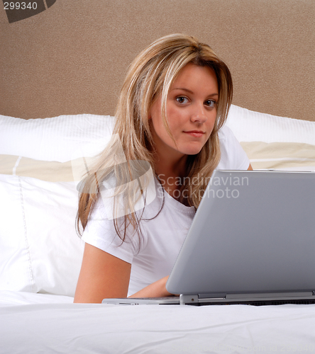 Image of Woman And Computer