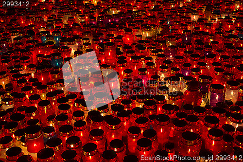 Image of Many lighted candles