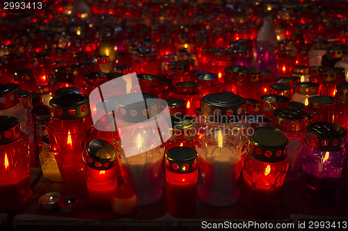 Image of Many lighted candles