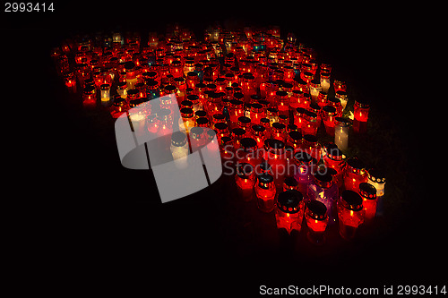 Image of Many lighted candles