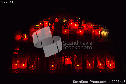 Image of Many lighted candles